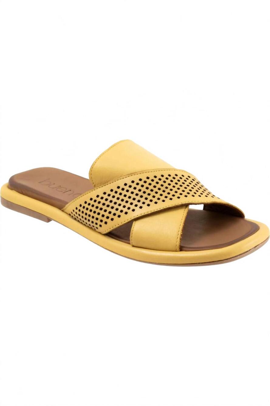 NEW BUENO women's eddison slide sandal in yellow